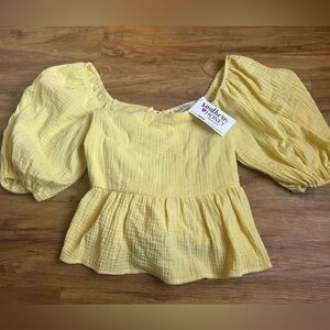 NWT cropped yellow sun top